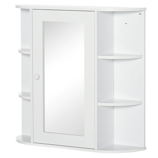 Spiegelschrank Hängeschrank Bad 66x17x63cm 8 Fächer Weiss