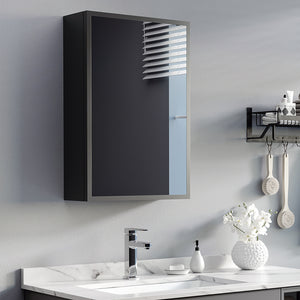 Spiegelschrank Modern 3 Schichten platzsparend Schwarz