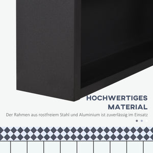 Spiegelschrank Modern 3 Schichten platzsparend Schwarz