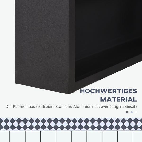 Spiegelschrank Modern 3 Schichten platzsparend Schwarz