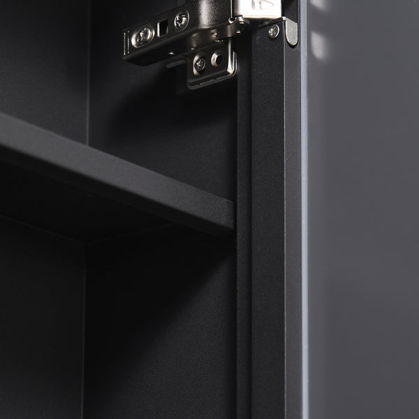 Spiegelschrank Modern 3 Schichten platzsparend Schwarz