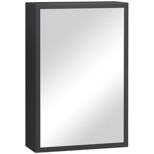 Spiegelschrank Modern 3 Schichten platzsparend Schwarz