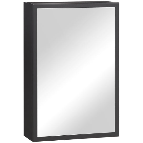 Spiegelschrank Modern 3 Schichten platzsparend Schwarz