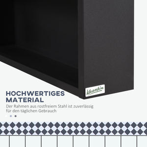 Spiegelschrank Modern mit Glasregal Edelstahl Schwarz