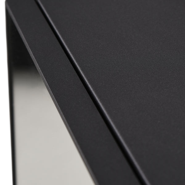 Spiegelschrank Modern mit Glasregal Edelstahl Schwarz