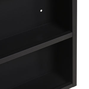 Spiegelschrank Modern mit Glasregal Edelstahl Schwarz