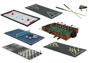 Multifunktionaler 7in1 Spieletisch Kicker Billard Hockey 80x123cm