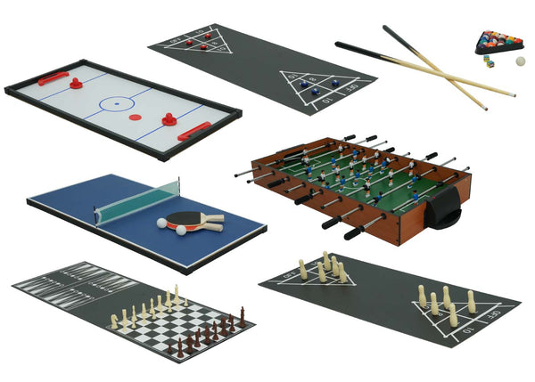 Multifunktionaler 7in1 Spieletisch Kicker Billard Hockey 80x123cm