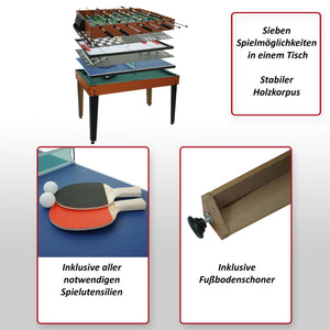 Multifunktionaler 7in1 Spieletisch Kicker Billard Hockey 80x123cm