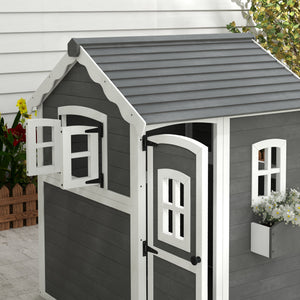 Spielhaus für Kinder Indoor Outdoor mit Tür und Fenstern aus Holz