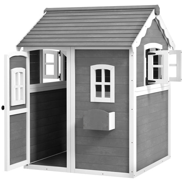 Spielhaus für Kinder Indoor Outdoor mit Tür und Fenstern aus Holz