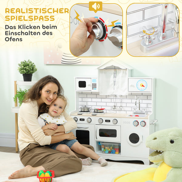 Kinderküche Spielküche mit Sound Ofen Spüle und Zubehör ab 3 Jahren