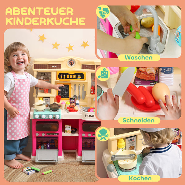 Spielküche für Kinder mit Wasserhahn Licht und Zubehör