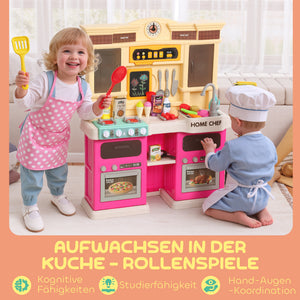 Spielküche für Kinder mit Wasserhahn Licht und Zubehör