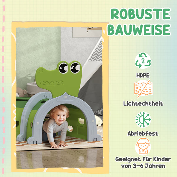Spieltunnel für Kinder flexibel robust Krokodil 3-6 Jahre