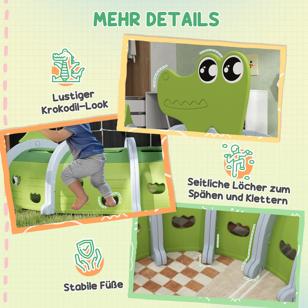 Spieltunnel für Kinder flexibel robust Krokodil 3-6 Jahre