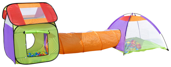 Play tent with tunnel, colorful