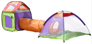 Play tent with tunnel, colorful