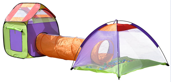 Play tent with tunnel, colorful