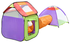 Play tent with tunnel, colorful