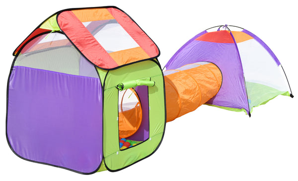 Play tent with tunnel, colorful