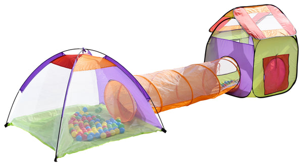 Play tent with tunnel, colorful