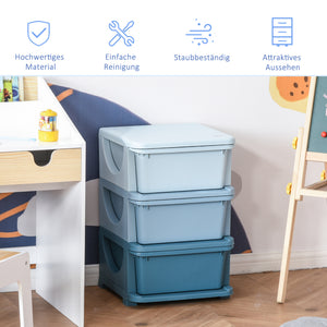 Spielzeugaufbewahrung Kinderkommode 3 Ebenen Blau