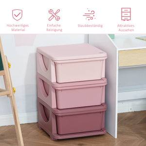 Spielzeugaufbewahrung Kinderkommode 3 Ebenen Rosa