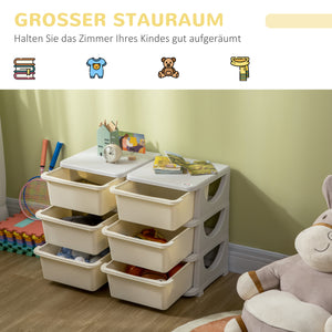 Spielzeugaufbewahrung Kinderzimmer mit 3 Schubladen weiss