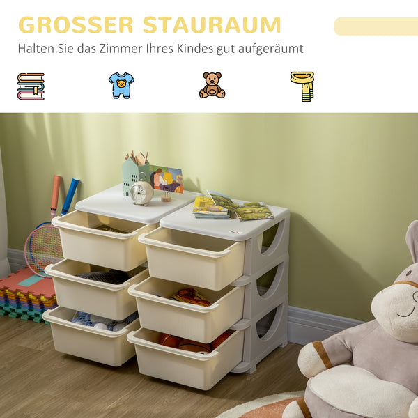 Spielzeugaufbewahrung Kinderzimmer mit 3 Schubladen weiss