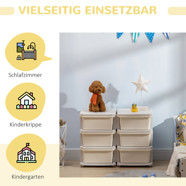 Spielzeugaufbewahrung Kinderzimmer mit 3 Schubladen weiss
