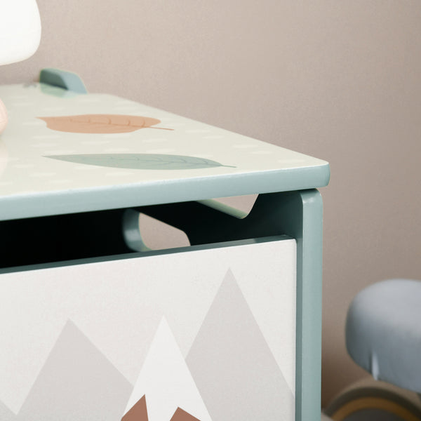 Spielzeugkiste Kinderzimmer niedliches Tierdesign & Deckel Grün