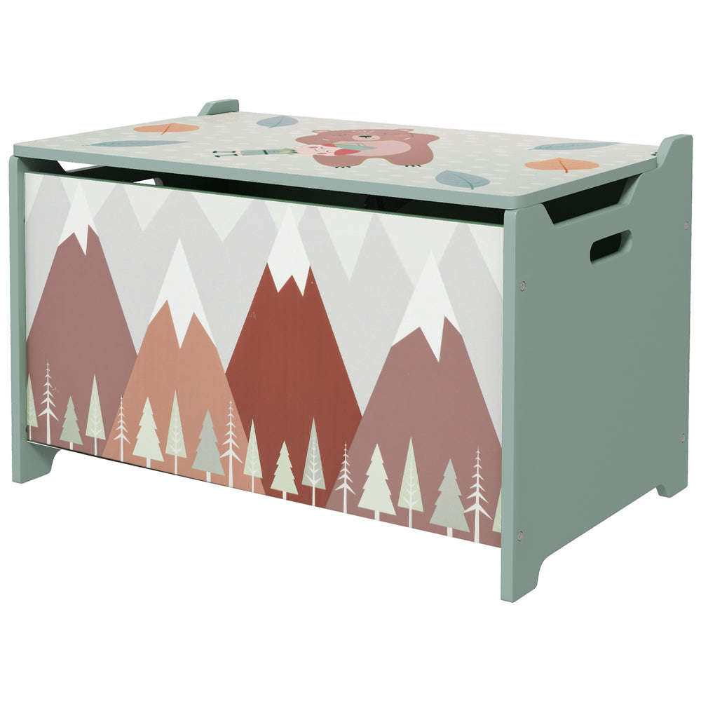 Scatola portagiochi per la cameretta dei bambini, grazioso design a forma di animale e coperchio, verde