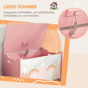 Aufbewahrungsbox Spielzeugkiste mit Deckel Tiermotiv Kinderzimmer rosa