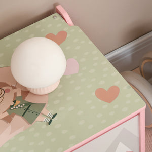 Aufbewahrungsbox Spielzeugkiste mit Deckel Tiermotiv Kinderzimmer rosa