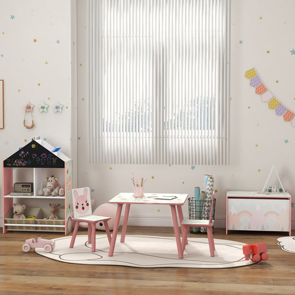 Aufbewahrungsbox Spielzeugkiste mit Deckel Tiermotiv Kinderzimmer rosa