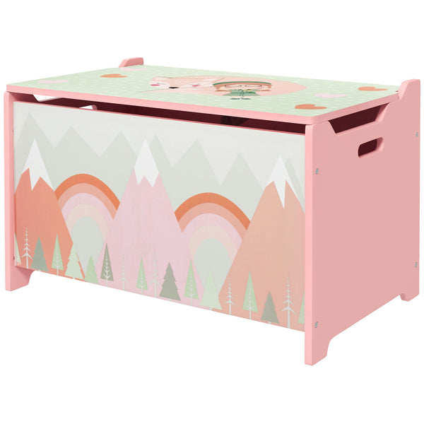 Aufbewahrungsbox Spielzeugkiste mit Deckel Tiermotiv Kinderzimmer rosa