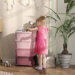 Spielzeugkommode Kinderzimmer 4 Ebenen Rosa