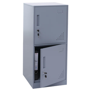 Stahl Schliessfachschrank 2-türig grau 90x38x45cm Spind