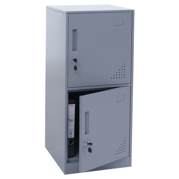 Stahl Schliessfachschrank 2-türig grau 90x38x45cm Spind