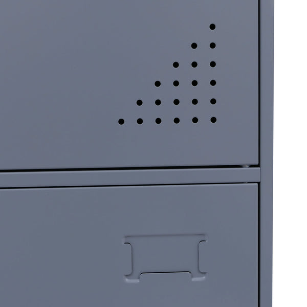 Stahl Schliessfachschrank 2-türig grau 90x38x45cm Spind