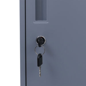 Stahl Schliessfachschrank 2-türig grau 90x38x45cm Spind