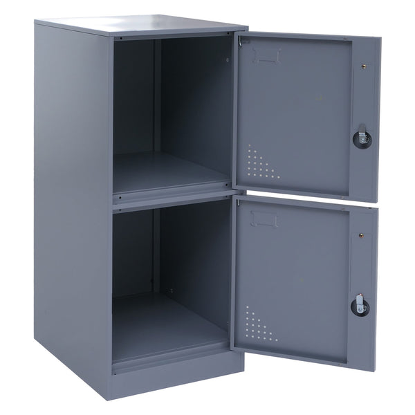 Stahl Schliessfachschrank 2-türig grau 90x38x45cm Spind