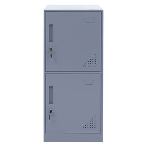 Stahl Schliessfachschrank 2-türig grau 90x38x45cm Spind