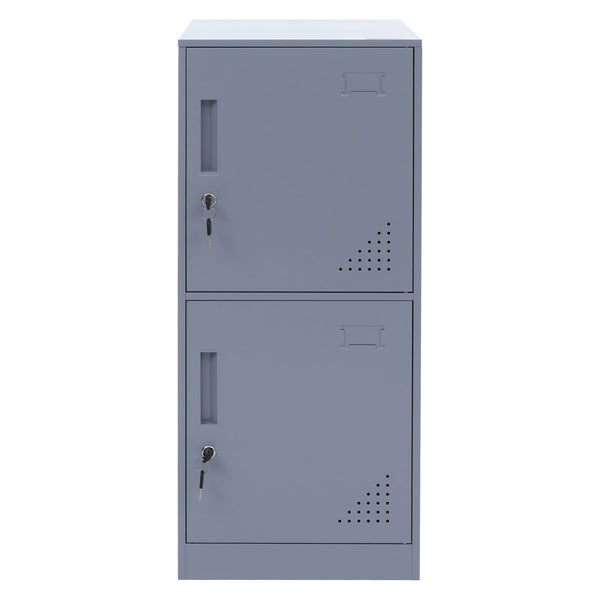 Stahl Schliessfachschrank 2-türig grau 90x38x45cm Spind