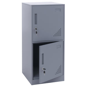 Stahl Schliessfachschrank 2-türig grau 90x38x45cm Spind