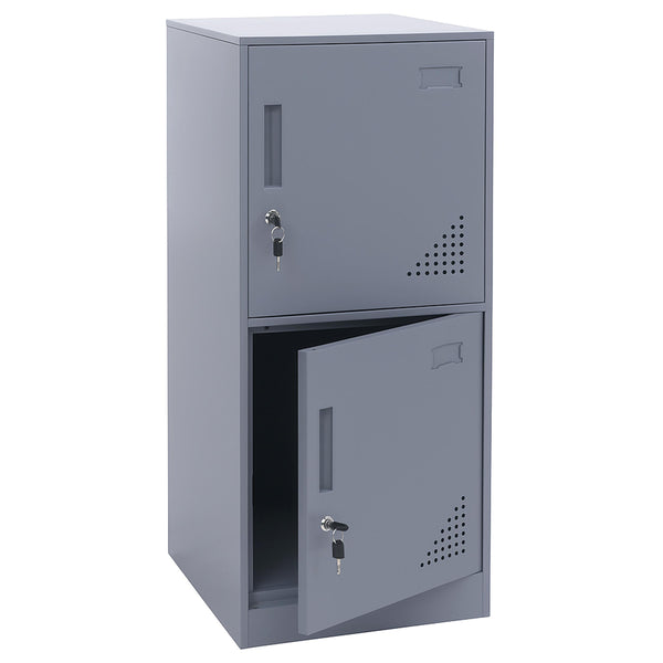 Stahl Schliessfachschrank 2-türig grau 90x38x45cm Spind