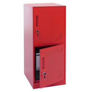 Spind Schliessfach Stahl 2 Türen rot 90x38x45cm Wertfach Spind