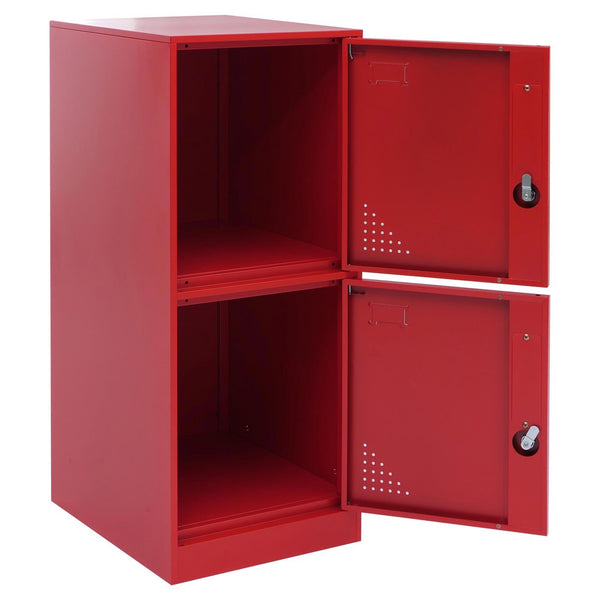 Spind Schliessfach Stahl 2 Türen rot 90x38x45cm Wertfach Spind