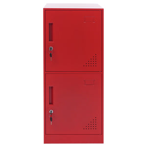 Spind Schliessfach Stahl 2 Türen rot 90x38x45cm Wertfach Spind